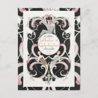 Vintag Art Deco 1920er George Barbier Illustration Postkarte