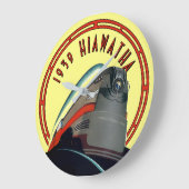 Vintag Art Deco 1939 Lokomotivzuweisung Große Wanduhr (Winkel)