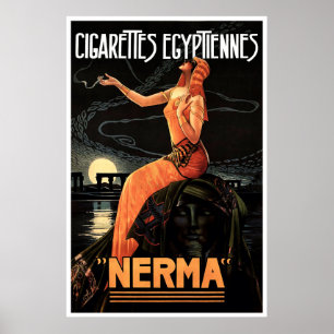 Vintag Art Deco Ägyptische Werbung Poster