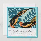 Vintag Art Deco Bird Save the Date (Rückseite)
