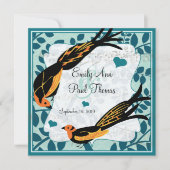 Vintag Art Deco Bird Save the Date (Vorderseite)