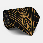 Vintag Art Deco Black and Gold Krawatte (Gerollt)