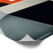 Vintag Art Deco Black Steam Locomotive Poster (Ecke)