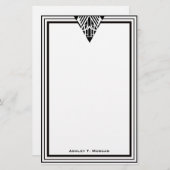 Vintag Art Deco Black WhFrame #1 Personalisiert Briefpapier (Vorne/Hinten)