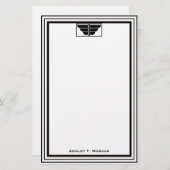 Vintag Art Deco Black WhFrame #2 Personalisiert Briefpapier (Vorne/Hinten)