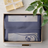 Vintag Art Deco Blue Wave Seidenpapier (Geschenk)