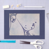 Vintag Art Deco Blue Wave Seidenpapier (Handwerk)