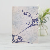 Vintag Art Deco Blue Waves Einladung (Stehend Vorderseite)