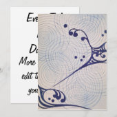 Vintag Art Deco Blue Waves Einladung (Vorne/Hinten)