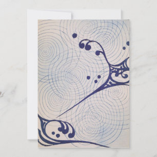 Vintag Art Deco Blue Waves Einladung