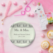 Vintag Art Deco Blume Border Wedding Pappteller (Party)