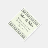 Vintag Art Deco Blume Border Wedding Serviette (Ecke)