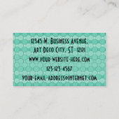 Vintag Art Deco Blume Fan Mosaik Visitenkarte (Rückseite)