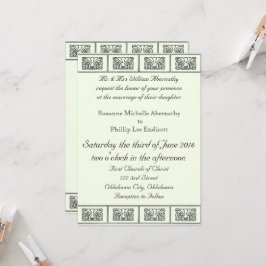 Vintag Art Deco Blume Hochzeit Einladung