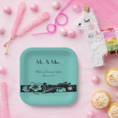 Vintag Art Deco Blumenstrauß Hochzeit Pappteller (Party)