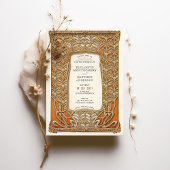 Vintag Art Deco Botanische Rahmenhochzeit Einladung