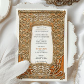 Vintag Art Deco Botanische Rahmenhochzeit Einladung