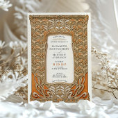 Vintag Art Deco Botanische Rahmenhochzeit Einladung