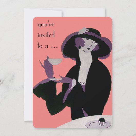 Vintag Art Deco Brautparty Party Einladung (Vorderseite)