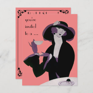 Vintag Art Deco Brautparty Party Einladung