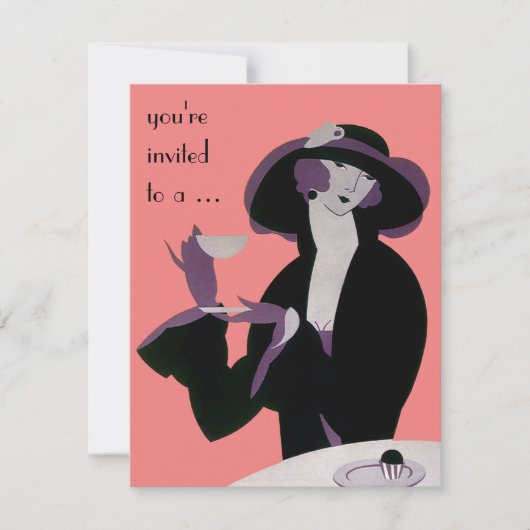 Vintag Art Deco Brautparty Party Einladung (Vorderseite)