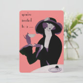 Vintag Art Deco Brautparty Party Einladung (Stehend Vorderseite)