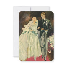 Vintag Art Deco Bride und Groom Newlyweds Hochzeit