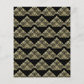 Vintag Art Deco Budget Black Wedding Einladung (Rückseite)