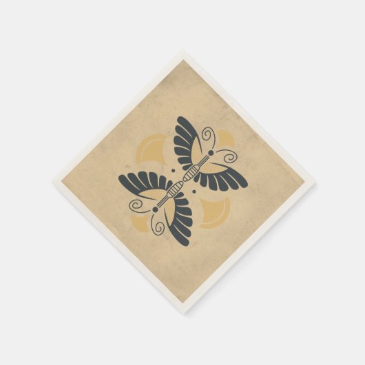 Vintag Art Deco Butterfly Motif Serviette (Ecke)