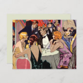 Vintag Art Deco Cocktail Party am Abend Einladung (Vorne/Hinten)