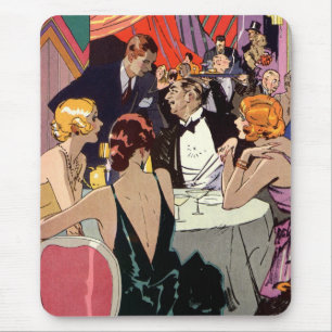 Vintag Art Deco Cocktail Party am Abend Mousepad