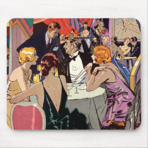 Vintag Art Deco Cocktail Party am Abend Mousepad