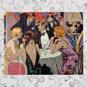 Vintag Art Deco Cocktail Party am Abend Puzzle