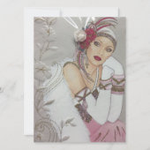 Vintag Art Deco Dame Weihnachtskarte Feiertagskarte (Vorderseite)