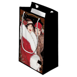 Vintag Art Deco Damen Damen Weihnachten Kleine Geschenktüte
