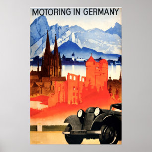 Vintag Art Deco Deutschland Reisen Plakat