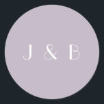 Vintag Art Deco Dusty Lilac Simple Monogramm Runder Aufkleber<br><div class="desc">Mit Monogramm Vintager Art Deco Einfache,  maßgeschneiderte,  klassische Rundaufkleber für Hochzeiten in Dusty Lilac</div>