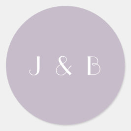 Vintag Art Deco Dusty Lilac Simple Monogramm Runder Aufkleber