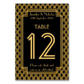 Vintag Art Deco Fans Muster Hochzeit Tischnummer (Rückseite)