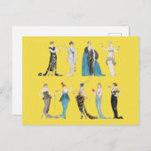 Vintag Art Deco Fashion - George Barbier Postkarte (Vorne/Hinten)