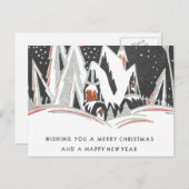 Vintag Art Deco Feiertagspostkarte (Vorne/Hinten)