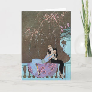 Vintag Art Deco Fireworks Le Feu, George Barbier Karte