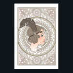 Vintag Art Deco Flapper Poster<br><div class="desc">Ein einzigartiges Vintages Art Deco Flapper Girl Poster für diesen besonderen Look.</div>