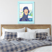 Vintag Art Deco Frau Athlete Leinwanddruck (Insitu (Schlafzimmer))