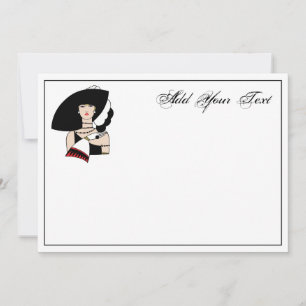 Vintag Art Deco Frauen tragen einen Hut und Farbe