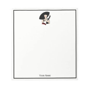 Vintag Art Deco Frauen tragen einen Hut und Farbe Notizblock