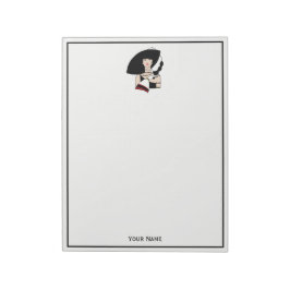 Vintag Art Deco Frauen tragen einen Hut und Farbe Notizblock