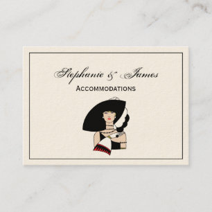 Vintag Art Deco Frauen tragen einen Hut und Farbe Visitenkarte