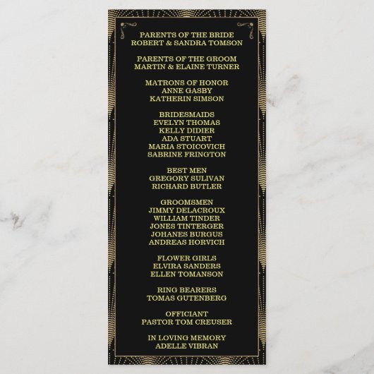 Vintag Art Deco Gatsby Custom Programm (Rückseite)