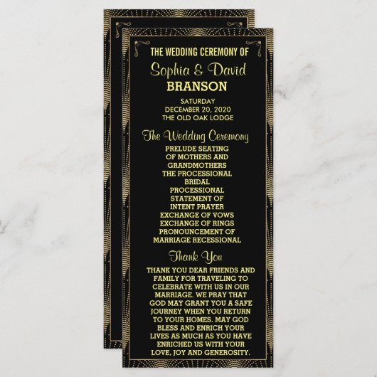 Vintag Art Deco Gatsby Custom Programm (Vorne/Hinten)